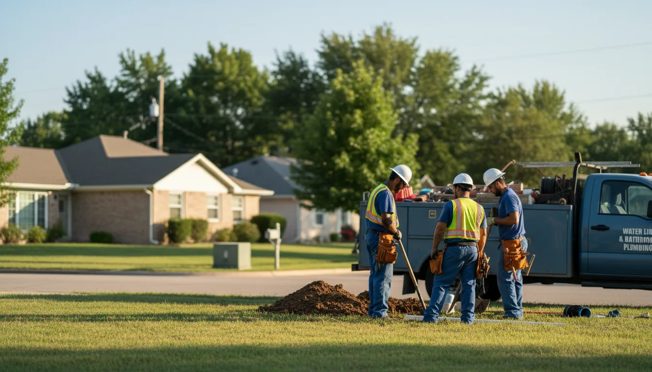 Residential water line and bathroom plumbing service in Butler, OH